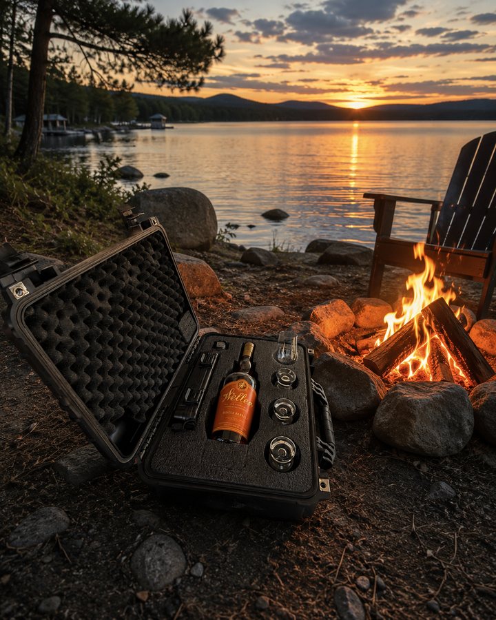 Barrel Vault by a fire at sunset